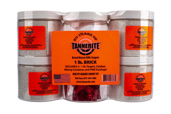 Tannerite, Sniper Shot, (4) 5lb., (40) Target Pouches, (1) mixing jar, (1)  prepacked silver catalyst, (1) earplugs - Guns N Gear