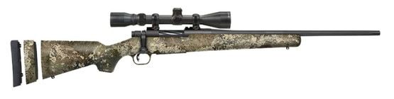 Mossberg Patriot Super Bantam Bolt Action Rifle With Scope 308 Win - 20" - Matte Blued - Synthetic Stock True Timber Strata Camo