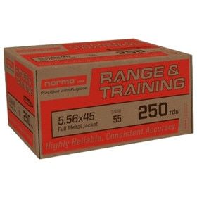 Norma Range & Training 5.56x45 55gr Full Metal Jacket - Box of 250