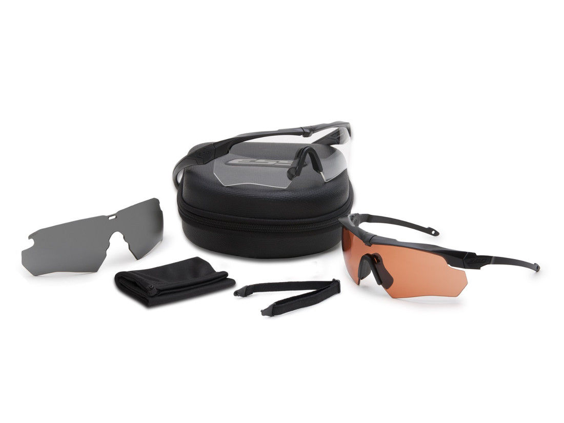 ESS Suppressor 2X Glasses Kit - Black with Smoke Gray/Clear/Hi-Def Copper Lenses