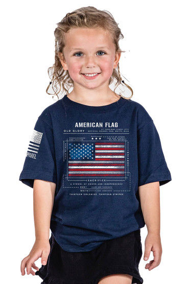 Nine Line American Flag Schematic T-Shirt - Youth