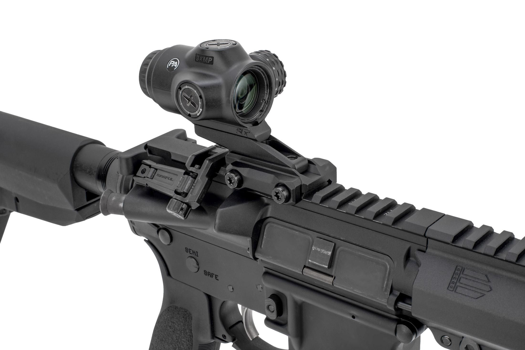 Micro prism riflescope 7yp acss raptor mounted on a rifle