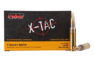 PMC XTAC 7.62x51 NATO 147gr Full Metal Jacket Ammunition - Box of 20